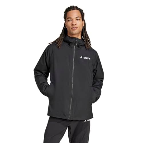 Image of adidas mens Terrex Multi 2l Rain.rdy Hiking Jacket, Black/Black, XL