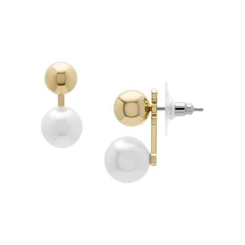 Image of Fossil Women's brass with post/stud closure Earrings