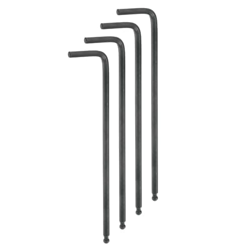 Image of sourcing map 4pcs Ball End Hex Key Wrench 4mm L-Shape Extra Long Arm Hexagon Metric Wrenches Chrome Vanadium Steel Repairing Tool for Home Repair Black