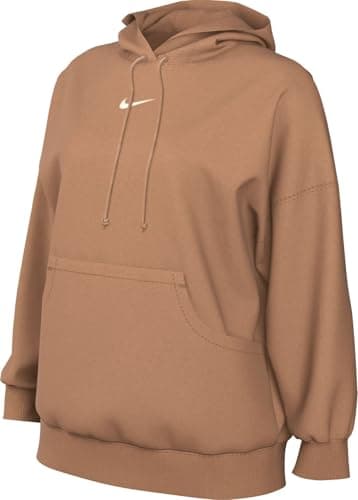 Image of NIKE DQ5860-225 W NSW PHNX FLC OS PO HOODIE Sweatshirt Women's AMBER BROWN/SAIL Size M-S