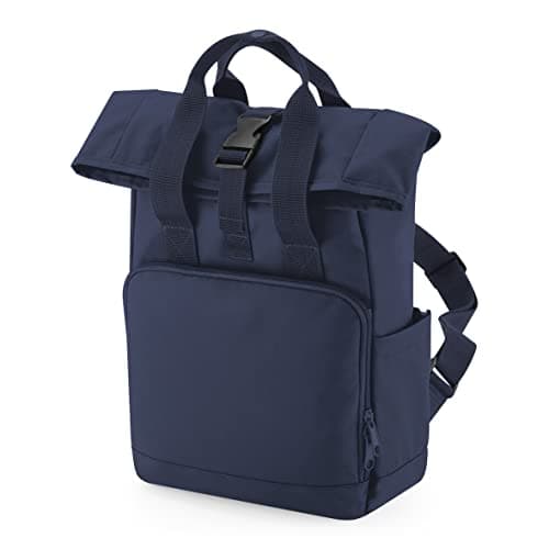 Image of BagBase BG118S Recycled Mini Twin Handle Roll-Top Backpack - Navy Dusk