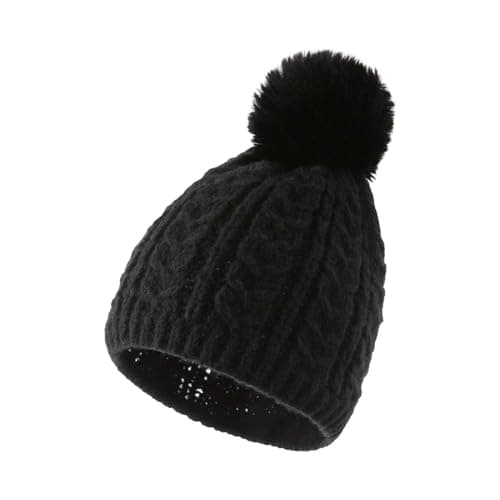 Image of Cocila Women's Fashionable Autumn and Winter Warm Thickened Fisherman Hat Bucket Children (Black, One Size) Fur Hats for Women Burgundy Red White Bobble Neck Warmer Womens Black Beanie Balaclava