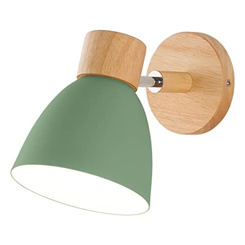 Image of MagiDeal Nordic Wall Light Fixtures Bedside Lamp Wooden Wall Sconce Creative Macaron Wall Lamp for Kitchen Bedroom Living Room Aisle Home Lighting, Green