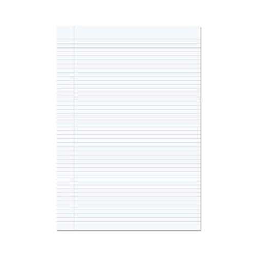 Image of Rhino A4 Loose Leaf Lined Paper, 500 Sheets / 1000 Pages, 6mm Lined with Margin Paper, 1-Pack, Unpunched, School & Office Stationery Supplies