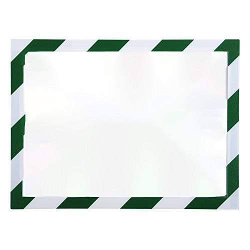 Image of Exacompta - Ref 39207E - Magnetic Wall Display Pocket - Suitable for A4 Documents, 3 Magnetic Sides & 1 Open Side for Insertion, Ideal for Notes & Posters - White & Green