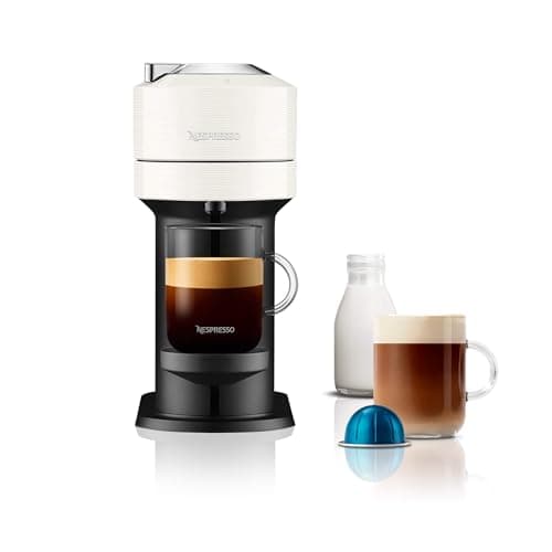 Image of Nespresso Vertuo Next Coffee Machine by De'Longhi, Over 30 Varieties of Coffee Pods, 6 Cup Sizes, Americano, Starter Capsule Set Included, EN120.W, White