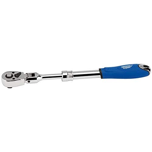 Image of Draper 26810 72 Tooth Flexible Head Extending Reversible Ratchets, 380mm , Blue