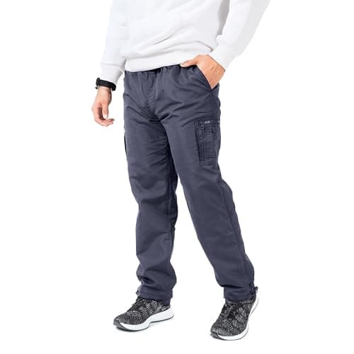 Image of GA COMMUNICATIONS Mens Thermal Fleece Lined Trouser Camouflage Combat Elasticated Waist Bottoms[Navy,XL]