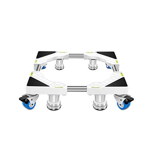 Image of YUANCHUTOP Fridge Trolley Wheels Washing Machine Base Length/Width 45-65cm Telescopic Wine Cooler Pedestals & Frames Dishwasher Washer Bracket 4 Wheels 4/8 Legs Ice Maker Trays (White 4 legs