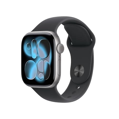 Image of Apple Watch Series 11 GPS + Cellular 42mm Smartwatch with Space Grey Aluminium Case with Black Sport Band S/M. Sleep Score, Fitness Tracker, Health Monitoring, Always-On Display, Water Resistant