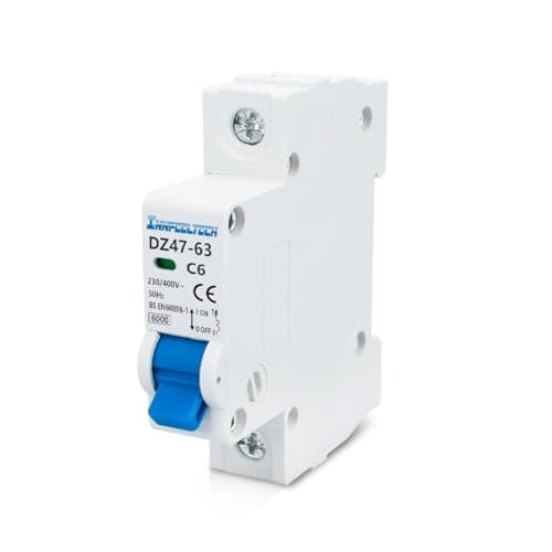 Image of Innfeeltech 1 Pcs 6 Amp Current 230V Miniature Circuit Breakers MCB Single Pole Type B for DIN Rail Mounting