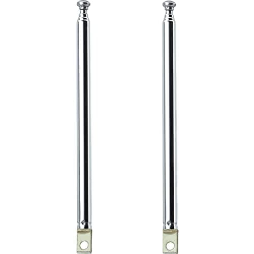 Image of Fohevers 2 Pcs 5 Sections Telescopic Antenna for AM/FM Ariels Radio HD DAB Stereo Reception Home Theater Receiver, Gilded