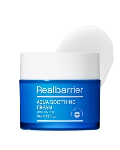 Image of Real Barrier Aqua Soothing Cream 1.7 Fl.Oz. 50 ml Hyaluronic Acid Facial Cream Redness Relief Face Cream For Sensitive Skin Face Moisturizer For Dry Skin Calming Chamomile Extract Korean Skincare