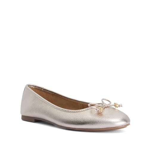 Image of Dune London Ladies Hallo Wide Fit Charm-Detail Ballet Shoes Size UK 3 Ballet Pumps Gold
