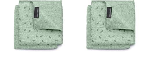 Image of Brabantia - Sinkside Microfibre Dish Cloths - Machine Washable - Absorbs 7 Times its Own Weight - for Cleaning Dishes & Countertops - Less Detergent Needed - Set of 2 - Jade Green (Pack of 2)