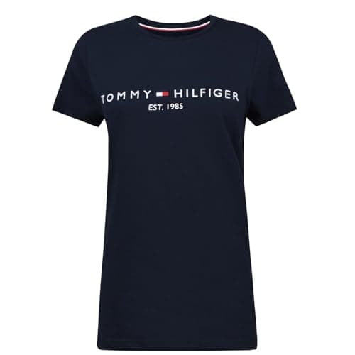 Image of Tommy Hilfiger Men’s Short Sleeve Round Neck Core Tommy Logo T-Shirt, Blue (Sky Captain), S