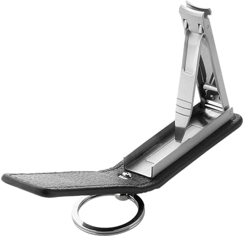 Image of ZWILLING Nail Clipper with Key Ring (leather case with magnetic closure, integrated nail file, slightly curved cutting edge), Premium, Black