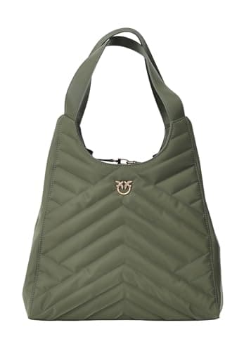 Image of Pinko Womens Green Recycled Fabric Shopper Quilt Puzzle, green, One Size