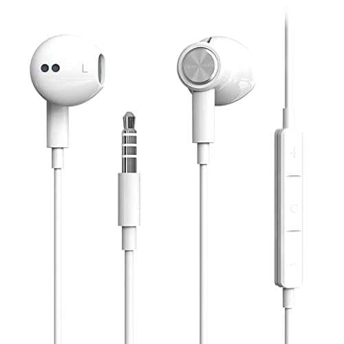 Image of Hi-Res Extra Bass Earbuds Noise Isolating In-Ear Headphones Wired Earbuds with Microphone for iPhone, iPod, iPad, MP3, HUAWEI, Samsung, Lightweight Earphones with Volume Control 3.5mm Jack Headphones
