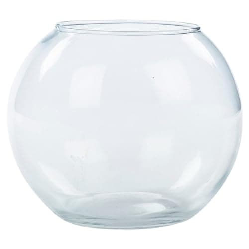 Image of URBNLIVING Recycled Clear Glass Round Flower Pot Fish Bowl Vase Floral Display Centrepiece (Small)