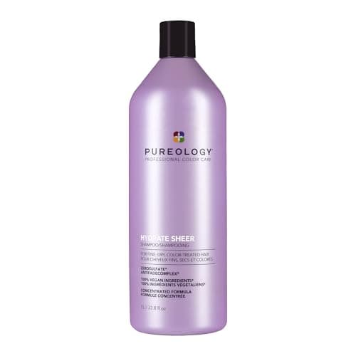 Image of Pureology Hydrate Sheer, Moisturising Shampoo, For Fine, Colour Treated Hair, Vegan Formulas, Sulphate Free for a Gentle Cleanse