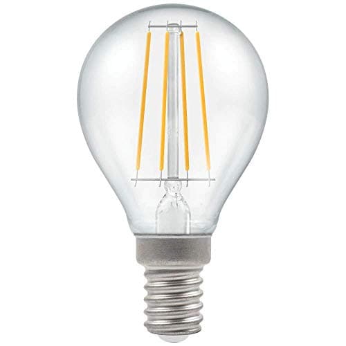Image of Crompton Lamps LED Golfball 5W SES-E14 Dimmable Filament (40W Equivalent) 2700K Warm White Clear 470lm SES Small Screw E14 Round Light Bulb