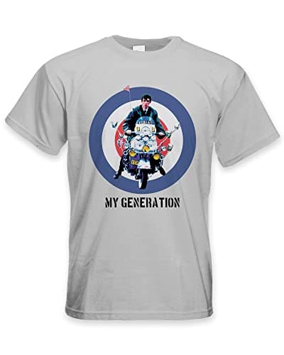 Image of My Generation Mod Scooter Men's T-Shirt (Large, Light Grey)