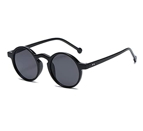 Image of Long Keeper Round Retro Sunglasses for Men Women Classic Vintage Sun Glasses Unisex with UV protection Eyewear for driving hiking daily outdoor activities (Black)