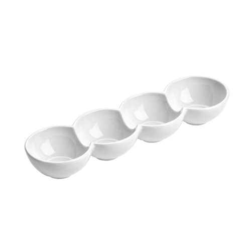 Image of Premier Housewares Serving Bowls White Gloss Finish Bowls Pie Dishes Set Of 4 Snack Bowl Dip Dishes Sauce Dish Porcelain Snack Dishes Dip Bowls