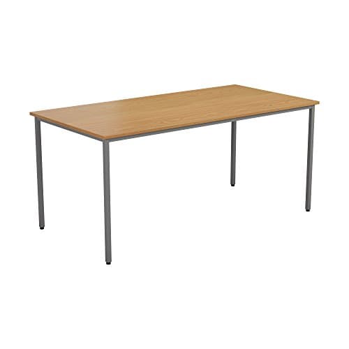Image of Office Hippo Office Table, Sturdy & Robust Computer Table, Stylish Work Table For Home Office, Ideal Desk Table For Any Work Space, Height Adjustable Feet, 5 Year Guarantee, Oak, 160 x 80 x 73 cm