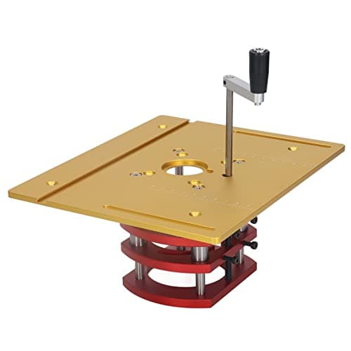Image of OPPWONG Router Lift System High Strength Router Table Lift for Woodworking Professionals Aluminum Alloy Manual Lifting for DIY Enthusiasts (Gold)