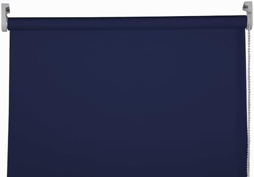 Image of Apex Furnishings Navy Blue Blackout roller blinds for windows, Thermal Insulated UV Protection Child Safety Trimmable Easy Fit Home office Window Blinds W 90cm x L 165cm