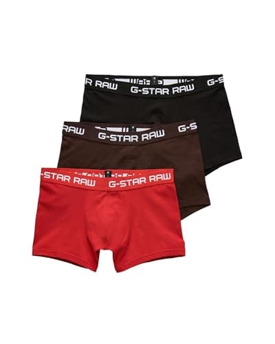 Image of G-Star Men's Classic Trunk Color 3-Pack, Multicolour (dk flame/deep bordeaux/black D05095-2058-8527), L