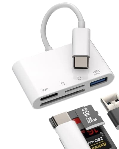 Image of USB C Hub for Apple iPhone15 Pro Max Plus iPad Air Mini Macbook(4in1)OTG TF Micro SD Card Reader Type C Charger Cable Multiport Adapter Thunderbolt Docking Station Memory Dongle Compatible for Samsung