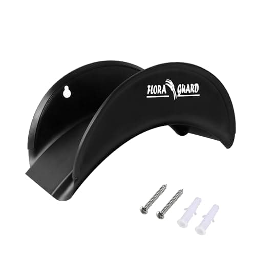 Image of FLORA GUARD 29cm Hose Hanger, Wall-Mounted Metal Hose Holder, Anti-Corrosive Hose Bracket for Wall Storage (Black)
