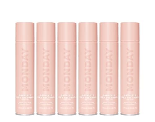 Image of MONDAY Haircare 6 x 200 ml BRUNETTE Dry Shampoo with Keratin, Oil-absorbing for Darker Hair