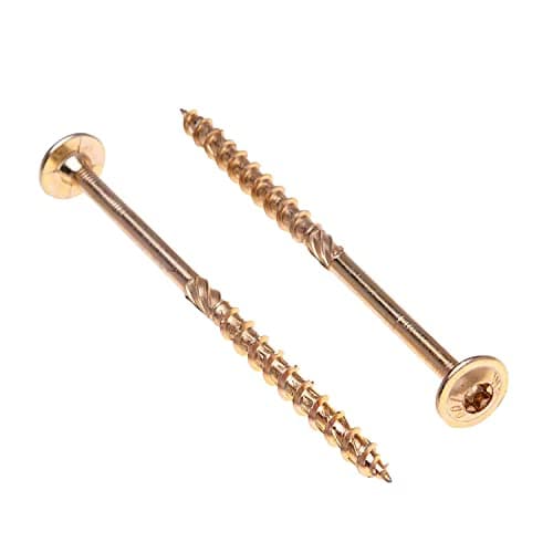 Image of Wood Screws 120mm (Pack of 100) Self Tapping Long Torx Woodscrews Galvanized Wafer Head Screw for Flange Timber Decking Sleepers Railway Connectors Woodwork and Construction Outdoor (6mm x 120mm)