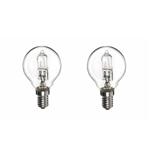 Image of Swan G45 Halogen Golf Ball Bulb, 18W, E14 Small Edison Screw, Clear, 2 Pack