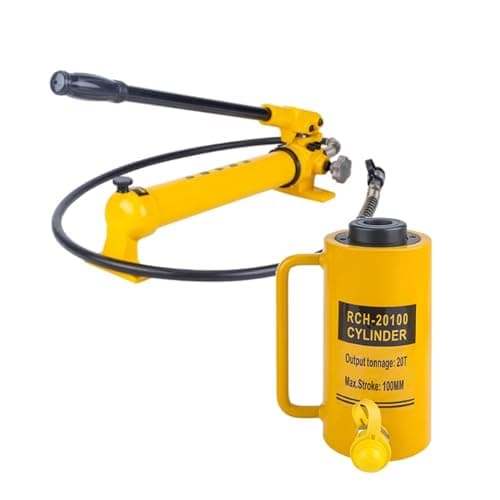 Image of YOPNDFR 20T Hydraulic Jack With CP-700 Hand Pump, Hollow Single-acting Hydraulic Cylinder, Able To Push And Pull(20T-4in Stroke+CP-700 Hand Pump)