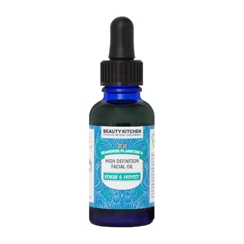 Image of Beauty Kitchen - Seahorse Plankton + High Def Facial Oil 30ml - Smoothing & Brightening - Targets Fine Lines & Wrinkles - Stimulates Collagen - Vegan/Cruelty Free
