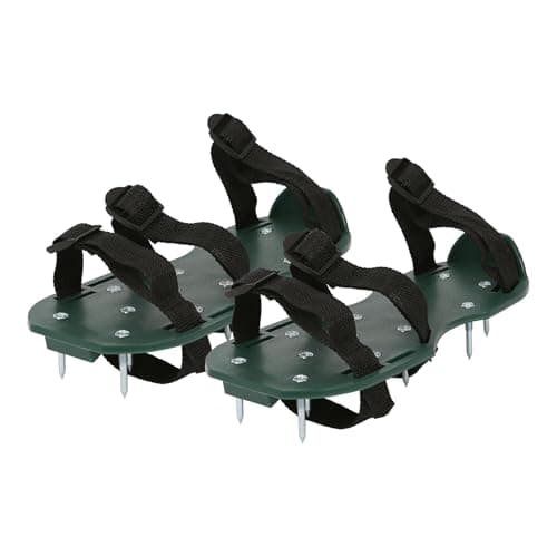 Image of Harbour Housewares Lawn Aerator Shoes - Adjustable Strap-On Lawn Spike Sandals with 13 x 1.5 Steel Spikes - Soil Aeration Tool for Grass, Lawn Overseeding, Turf Repair & Lawn Care