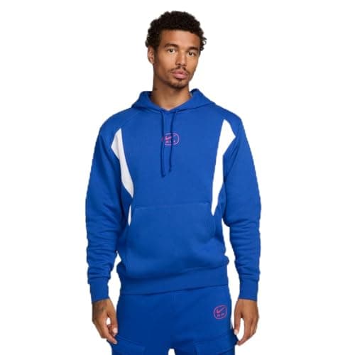 Image of Nike Men's M NSW SW AIR PO Hoody FLC BB, Game Royal/Pink Foam/(Hyper Pink), XXL