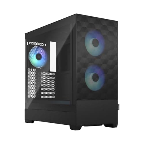 Image of Fractal Design Pop Air RGB Black - Tempered Glass Clear Tint - Honeycomb Mesh Front – TG side panel - Three 120 mm Aspect 12 RGB fans included – ATX High Airflow Mid Tower PC Gaming Case