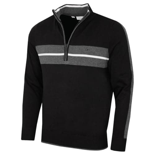 Image of Calvin Klein Mens CK Vertex Half Zip Neck Sweater - Black - XL