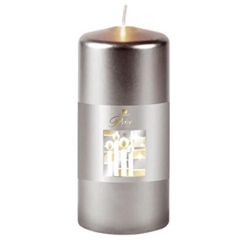 Image of Prices Silver Large Metallic Pillar Candle