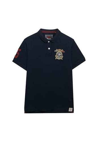 Image of Superdry Men's Crest Polo Shirt, Darkest Navy, 3XL