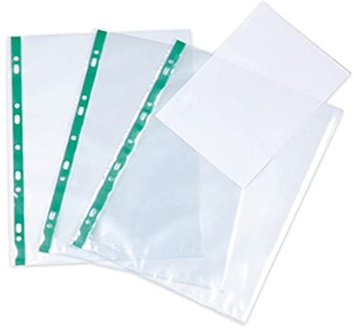 Image of 1000 Quality Punched Pockets 50micorn Strong A4 Punched Pockets Filing Glass Crystal Clear