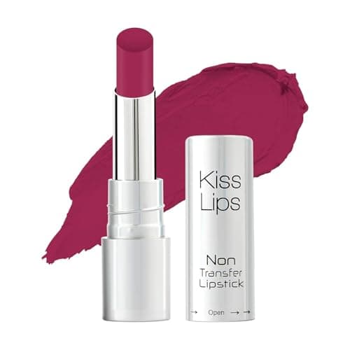 Image of Kiss Lips Matte Lipstick - 07 Fire Magenta | Smudge-Proof & Non-Transfer | Creamy Matte Long Stay Lipstick for Women | High Pigment & Lightweight Formula