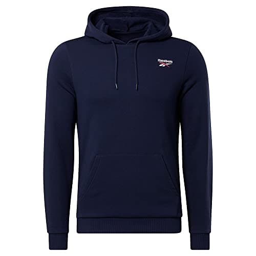 Image of Reebok Men's Identity French Terry Logo Pullover Hoodie, Vector Navy, XS