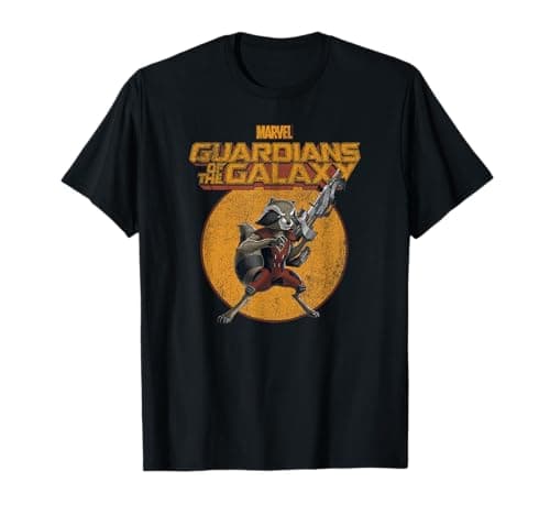 Image of Marvel Rocket Guardians of the Galaxy Cartoon Graphic Shirt T-Shirt